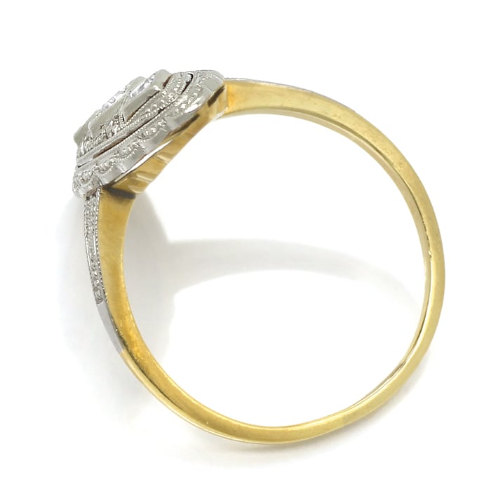 Foto 3 - Antiker ArtDeco Ring 0,1ct Diamanten in Gold und Platin, S1781