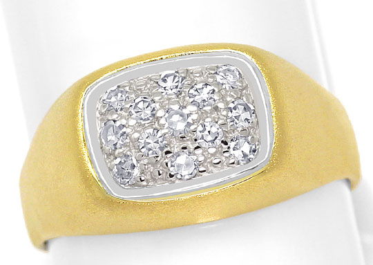 Foto 2 - Diamant Siegelring, Platte mit 0,30ct Diamanten Gefasst, S4803