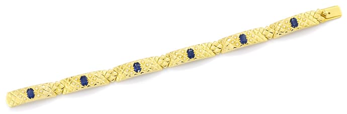 Foto 1 - Markantes Gold-Armband Brillanten Saphire, S5817