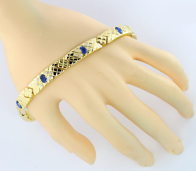 Foto 4 - Markantes Gold-Armband Brillanten Saphire, S5817