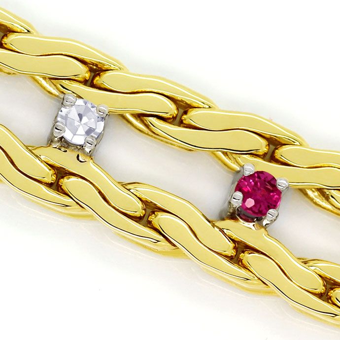Foto 2 - Zauberhaftes Goldarmband mit Diamanten und Rubinen, 14K, S9486