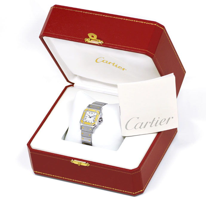 Foto 6 - Cartier Santos Automatik Damen-Armbanduhr in Stahl-Gold, U2316